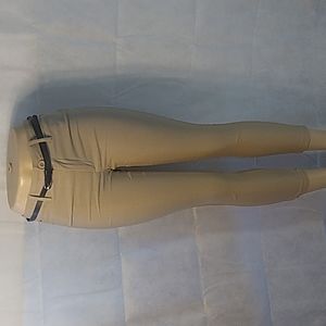 Active usa NEW women's capri khaki stretch work pants with belt.